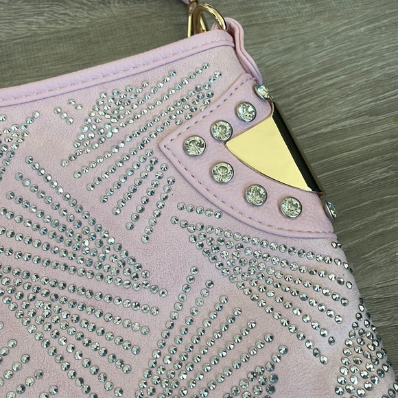 Handbag Express | Pink Suede Bling Bag - Picture 4 of 13